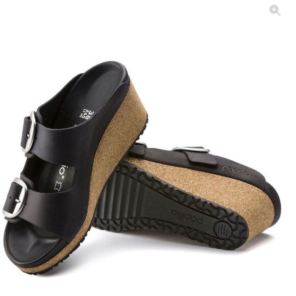 Birkenstock Nora Big Buckle Sandals – Black – Silver Buckles – Size EU 38 / US W - Picture 1 of 13